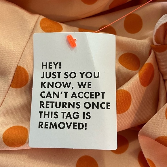 NWT ASOS Curve Square Neck Long Sleeve Wrap Mini Dress Orange Polka Dot - Picture 10 of 12